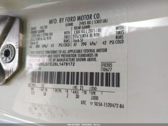 NM0LS7E28L1478172 Ford Transit Connect Xl Cargo Van