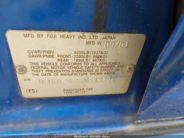 2002 SUBARU IMPREZA JF1GD29602G517871 Photo 8