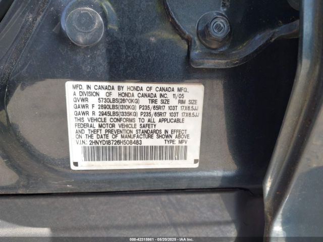 2006 ACURA MDX 2HNYD18726H508483 Photo 8
