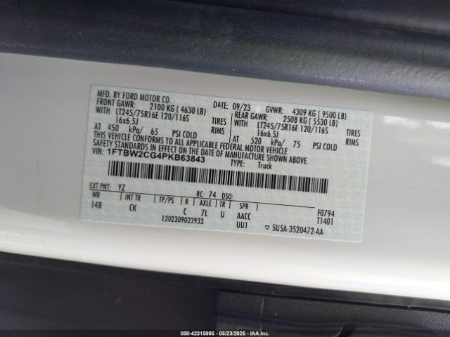 1FTBW2CG4PKB63843 Ford Transit