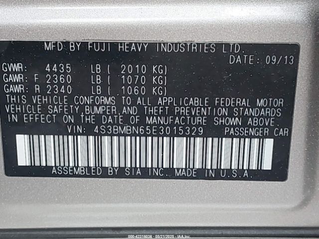 4S3BMBN65E3015329 Subaru Legacy 2.5i Limited