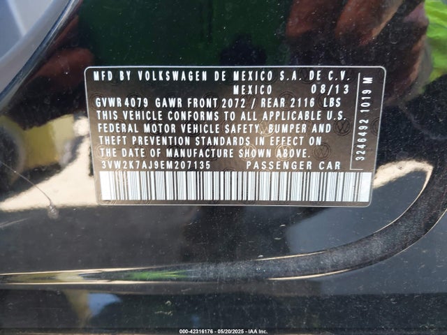 3VW2K7AJ9EM207135 Volkswagen Jetta 2.0l S