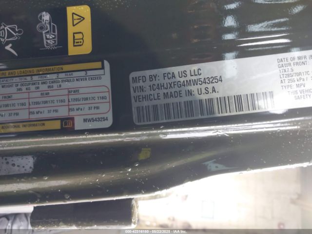 2021 JEEP WRANGLER UNLIMITED 1C4HJXFG4MW543254 Photo 8