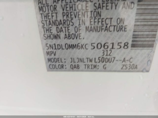 5N1DL0MM6KC506158 Infiniti QX60 LUXE