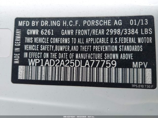2013 PORSCHE CAYENNE WP1AD2A25DLA77759 Photo 8