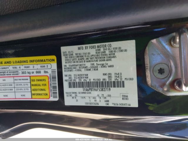 1FA6P8TH6F5382719 Ford Mustang Ecoboost