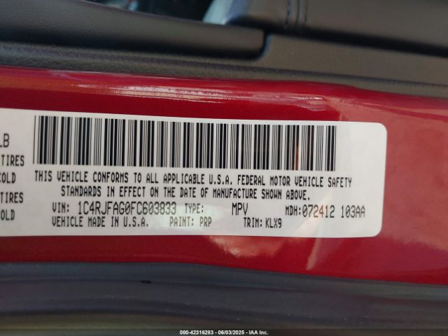 1C4RJFAG0FC603833 Jeep Grand Cherokee Altitude