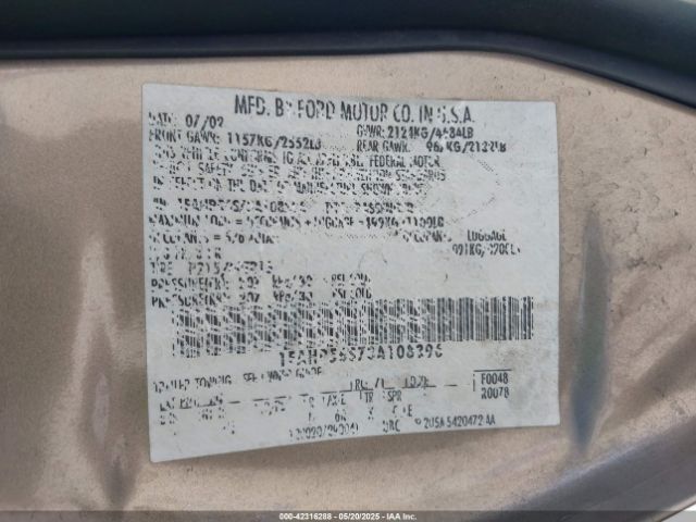 2003 FORD TAURUS 1FAHP56S73A108396 Photo 8