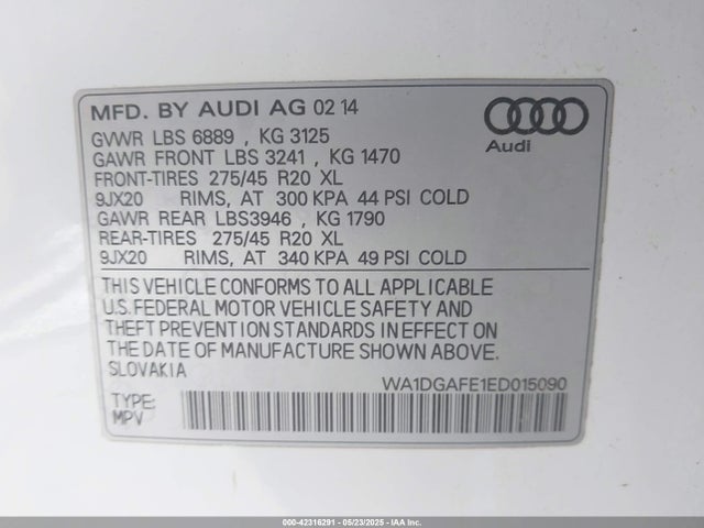 2014 AUDI Q7 WA1DGAFE1ED015090 Photo 8