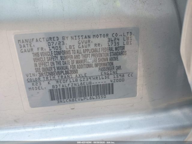 3N1CN8EV6PL863550 Nissan Versa 1.6 Sv Xtronic Cvt