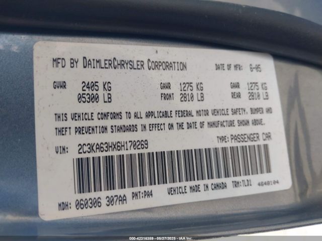 2006 CHRYSLER 300C 2C3KA63HX6H170269 Photo 8