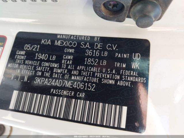 2021 KIA RIO 3KPA24AD7ME406152 Photo 8