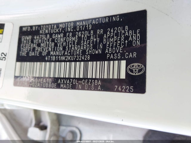 4T1B11HK2KU732428 Toyota a25a-fks