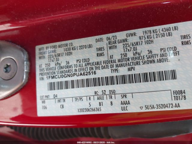2023 FORD ESCAPE 1FMCU0GN0PUA62516 Photo 8