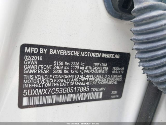 2016 BMW X3 5UXWX7C53G0S17895 Photo 8