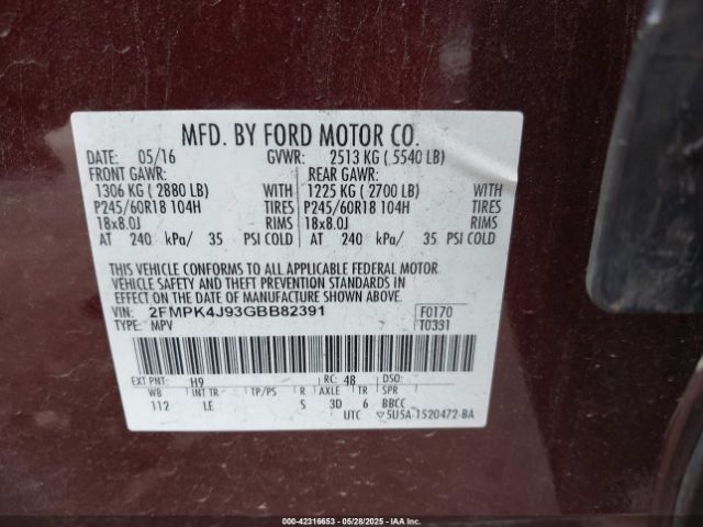 2016 FORD EDGE 2FMPK4J93GBB82391 Photo 8
