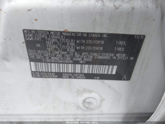 2T3DFREV3GW409690 Toyota Rav4 Limited
