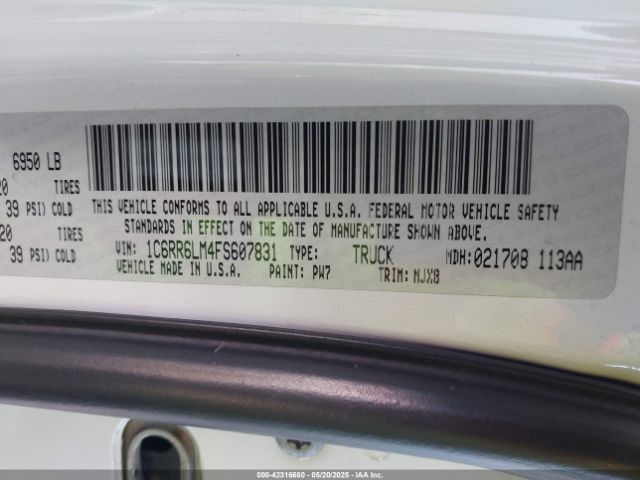 1C6RR6LM4FS607831 RAM 1500 Big Horn
