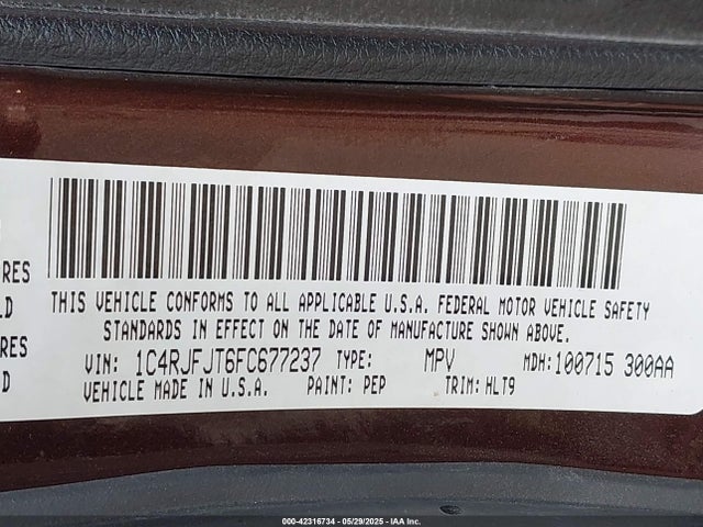 Jeep 2015 2015 1C4RJFJT6FC677237 Image 9