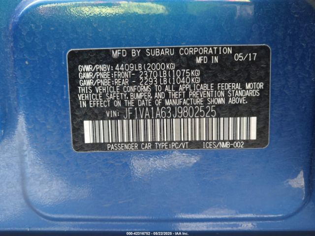 2018 SUBARU WRX JF1VA1A63J9802525 Photo 8