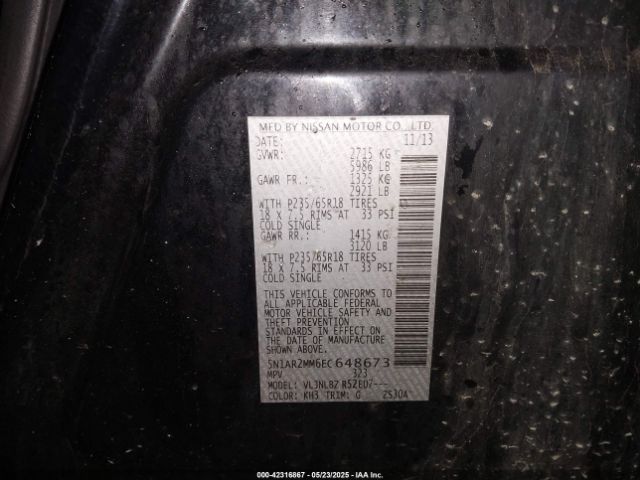 2014 NISSAN PATHFINDER 5N1AR2MM6EC648673 Photo 8