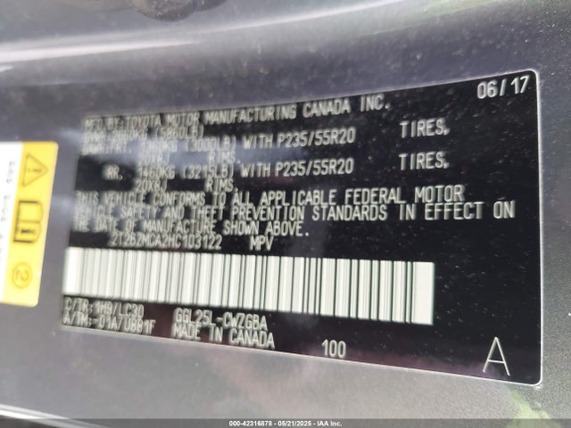 2T2BZMCA2HC103122 Lexus RX