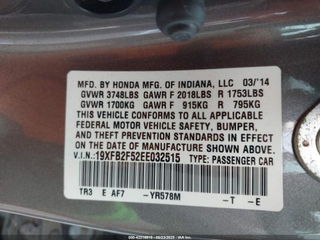 19XFB2F52EE032515 Honda Civic Lx
