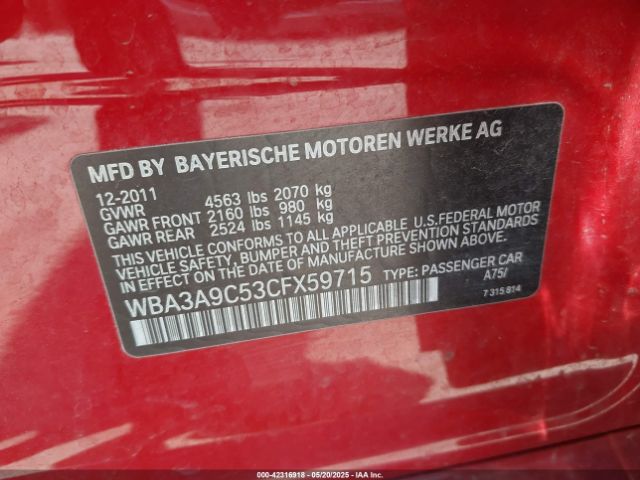 2012 BMW 335I WBA3A9C53CFX59715 Photo 8