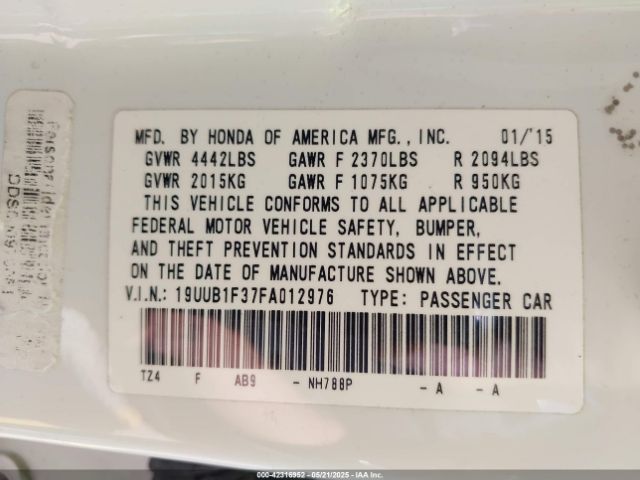 2015 ACURA TLX 19UUB1F37FA012976 Photo 8