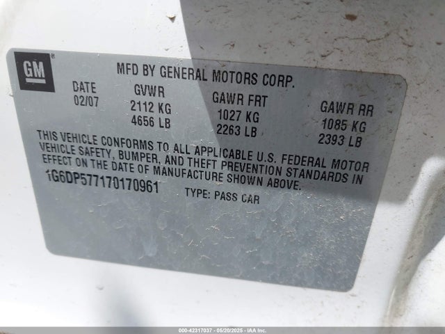 2007 CADILLAC CTS 1G6DP577170170961 Photo 8