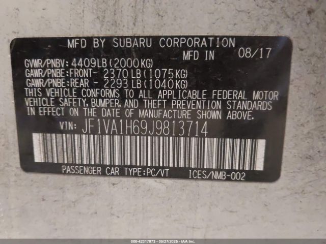 2018 SUBARU WRX JF1VA1H69J9813714 Photo 8