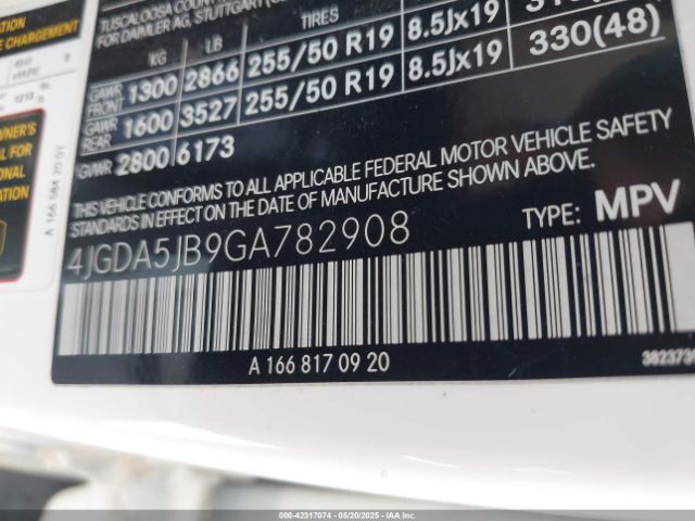 4JGDA5JB9GA782908 Mercedes-Benz GLE 350