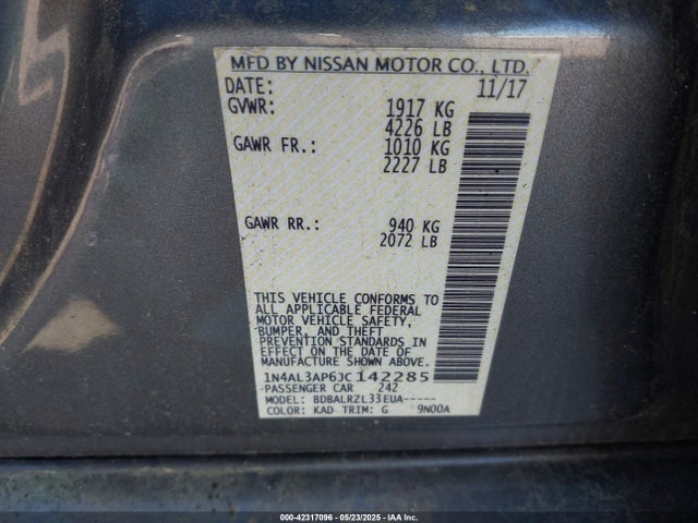 1N4AL3AP6JC142285 Nissan 2018