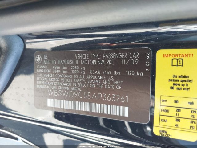 2010 BMW M3 WBSWD9C55AP363261 Photo 8