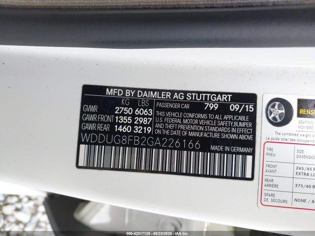 WDDUG8FB2GA226166 Mercedes-Benz S 550 4matic