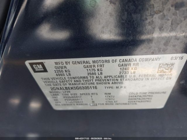 2GNALBEK5G6305116 Chevrolet lea - e85 max, aluminum