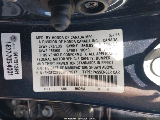 2018 HONDA CIVIC 2HGFC2F55JH578917 Photo 8