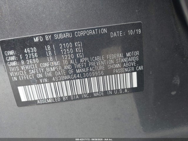 4S3BWAG64L3009956 Subaru u5