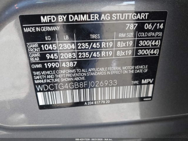2015 MERCEDES-BENZ GLA 250 WDCTG4GB8FJ026933 Photo 8
