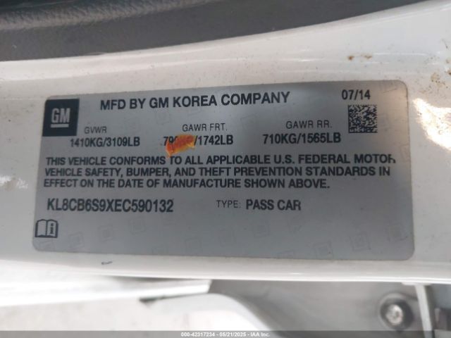 KL8CB6S9XEC590132 Chevrolet Spark Ls Auto