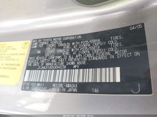 2005 LEXUS RX 330 JTJHA31U050094338 Photo 8