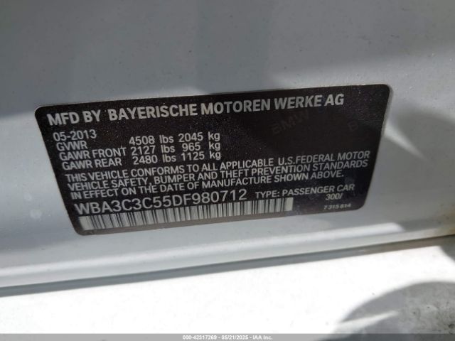 2013 BMW 320I WBA3C3C55DF980712 Photo 8