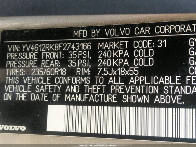 2015 VOLVO XC60 YV4612RK8F2743166 Photo 8