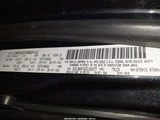 3C6JR6AT3EG102277 RAM 1500