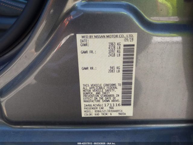 2020 NISSAN ALTIMA 1N4BL4CV6LC171116 Photo 8