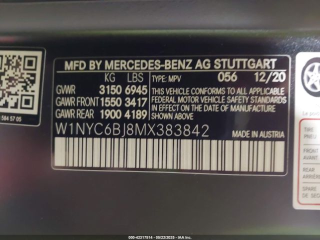 W1NYC6BJ8MX383842 Mercedes-Benz m176