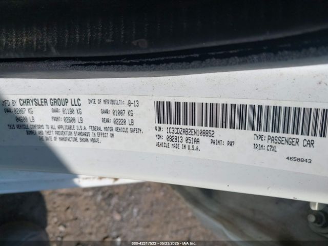 1C3CDZAB2EN108852 Dodge AVENGER SE