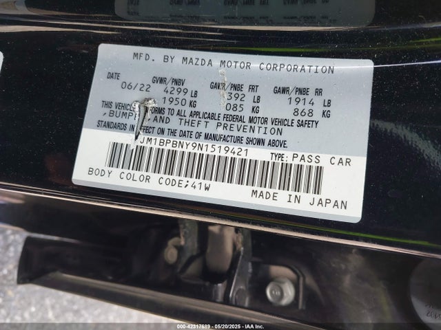JM1BPBNY9N1519421 Mazda Mazda3 Hatchback 2.5 Turbo Premium Plus