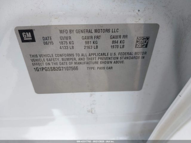 1G1PG5SB2G7107566 Chevrolet Cruze Limited Ltz Auto