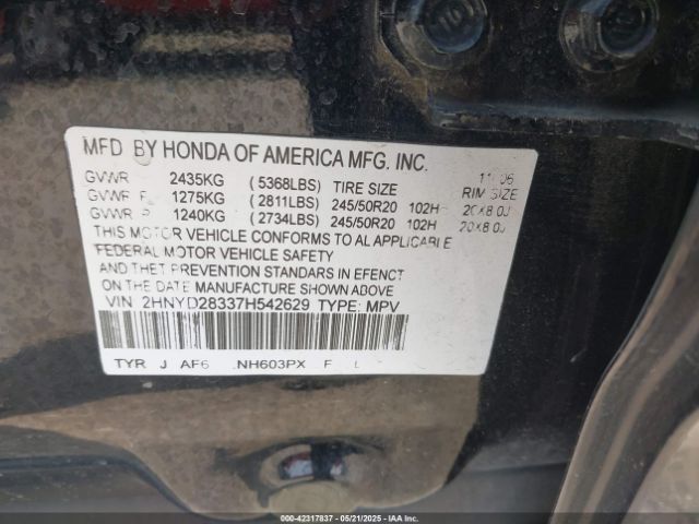 2007 ACURA MDX 2HNYD28337H542629 Photo 8